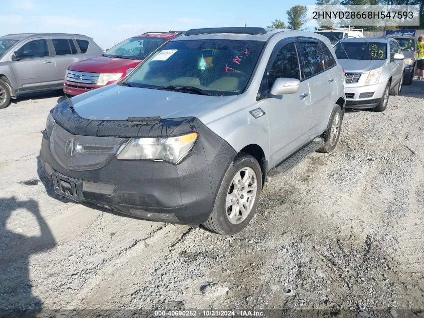 2008 Acura Mdx Technology Package VIN: 2HNYD28668H547593 Lot: 40690282