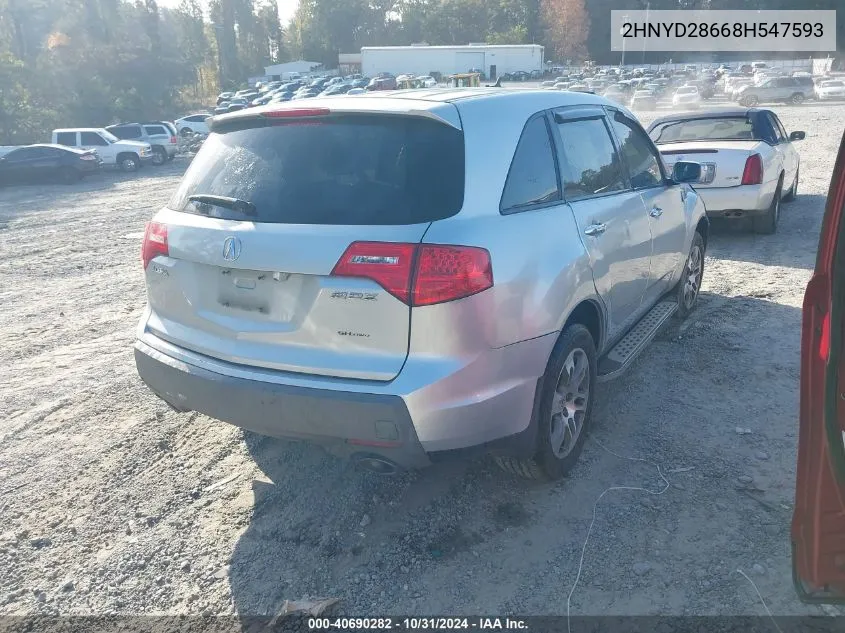 2008 Acura Mdx Technology Package VIN: 2HNYD28668H547593 Lot: 40690282