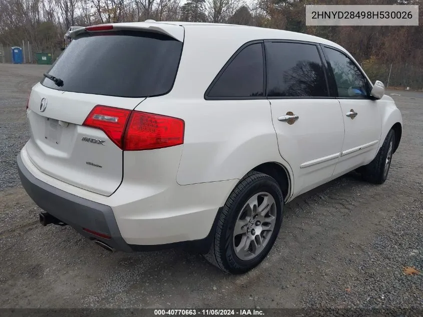 2008 Acura Mdx Technology Package VIN: 2HNYD28498H530026 Lot: 40770663