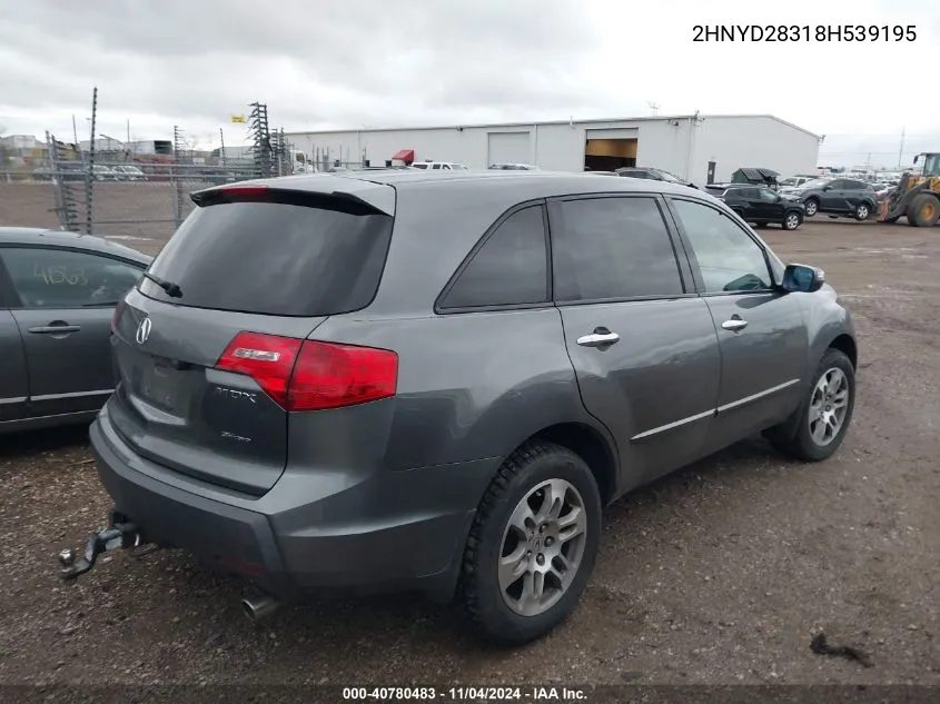 2008 Acura Mdx Technology Package VIN: 2HNYD28318H539195 Lot: 40780483