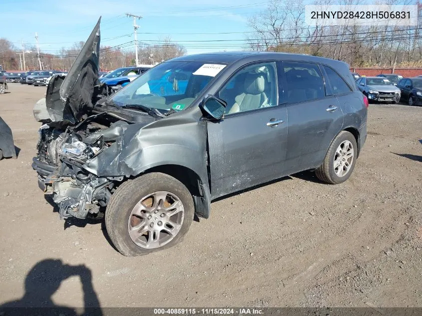 2008 Acura Mdx Technology Package VIN: 2HNYD28428H506831 Lot: 40859115