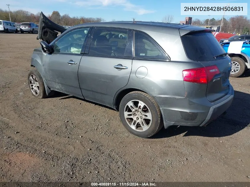 2008 Acura Mdx Technology Package VIN: 2HNYD28428H506831 Lot: 40859115