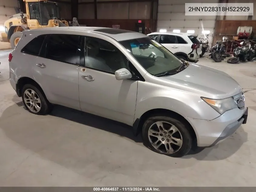 2008 Acura Mdx Technology Package VIN: 2HNYD28318H522929 Lot: 40864537