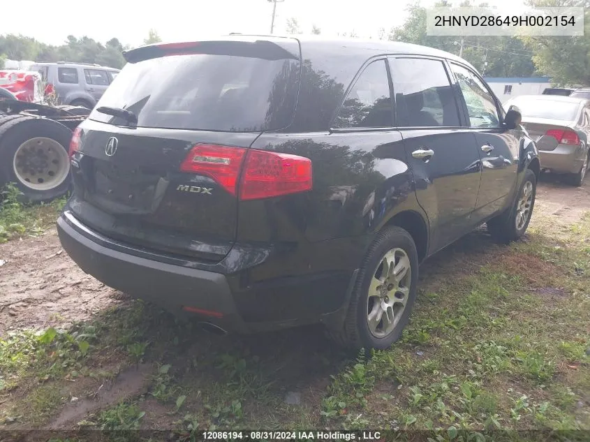 2009 Acura Mdx VIN: 2HNYD28649H002154 Lot: 12086194