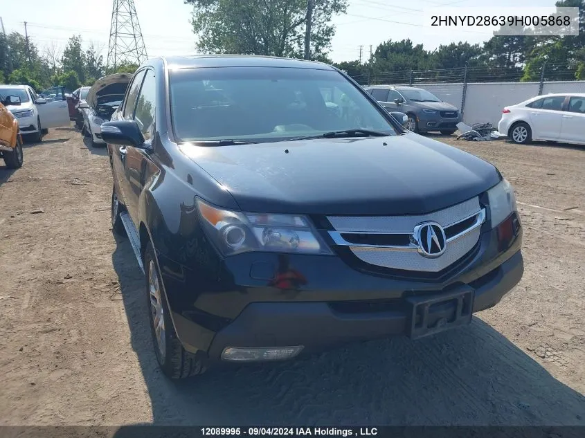 2009 Acura Mdx Technology VIN: 2HNYD28639H005868 Lot: 12089995