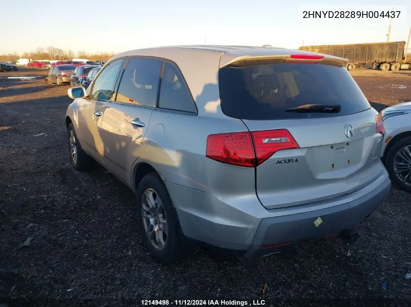 2009 Acura Mdx VIN: 2HNYD28289H004437 Lot: 12149498