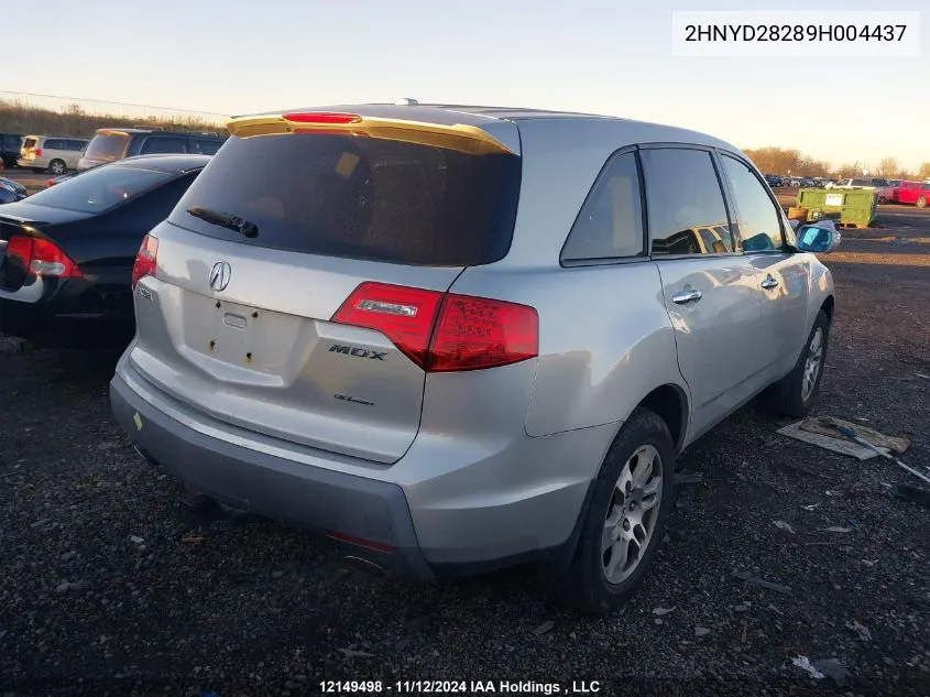 2009 Acura Mdx VIN: 2HNYD28289H004437 Lot: 12149498