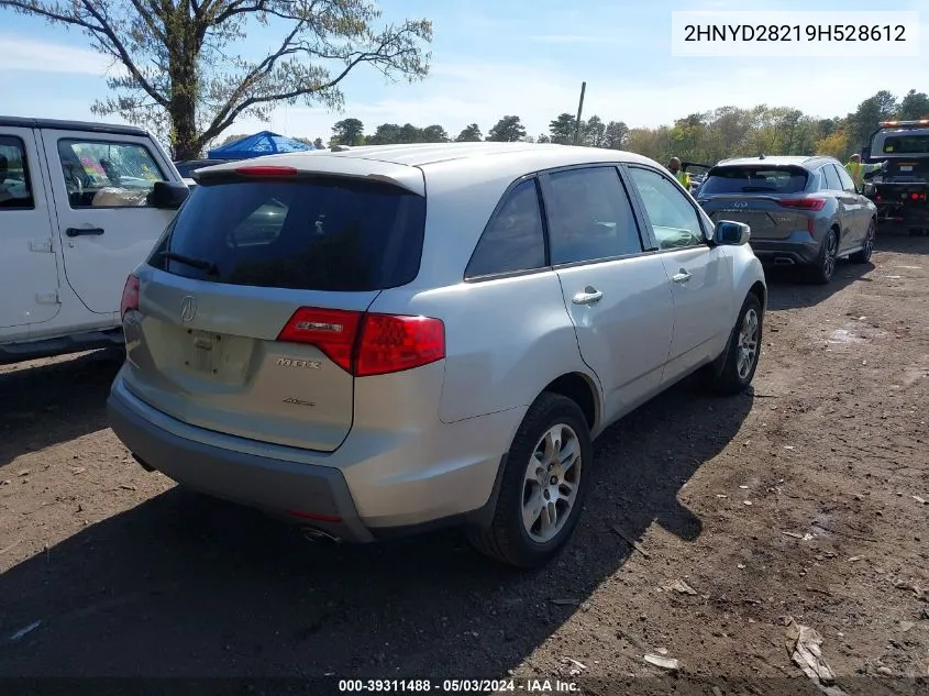 2009 Acura Mdx VIN: 2HNYD28219H528612 Lot: 39311488