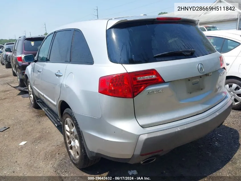 2009 Acura Mdx Technology Package VIN: 2HNYD28669H511842 Lot: 39643632