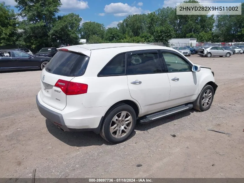 2HNYD282X9H511002 2009 Acura Mdx