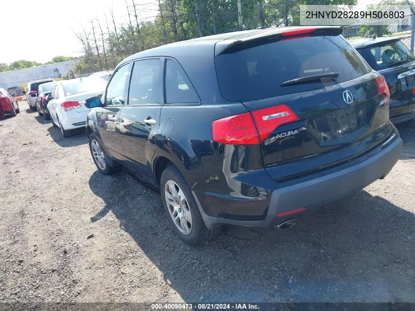 2009 Acura Mdx VIN: 2HNYD28289H506803 Lot: 40098473