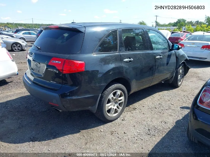 2009 Acura Mdx VIN: 2HNYD28289H506803 Lot: 40098473