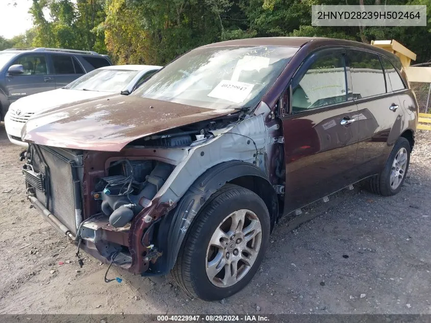 2009 Acura Mdx VIN: 2HNYD28239H502464 Lot: 40229947