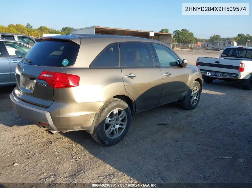 2009 Acura Mdx Technology Package VIN: 2HNYD284X9H509574 Lot: 40296991