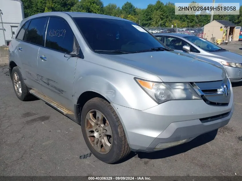 2009 Acura Mdx Technology Package VIN: 2HNYD28449H518058 Lot: 40306329