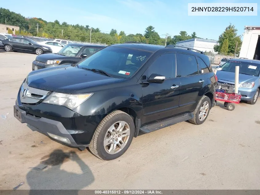 2009 Acura Mdx VIN: 2HNYD28229H520714 Lot: 40315012