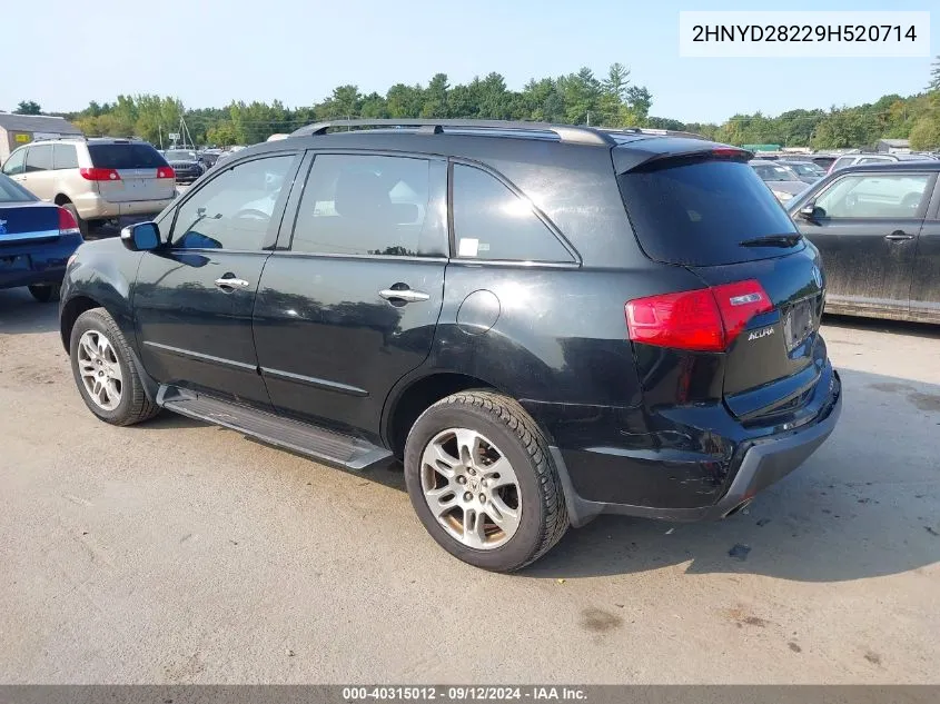 2009 Acura Mdx VIN: 2HNYD28229H520714 Lot: 40315012