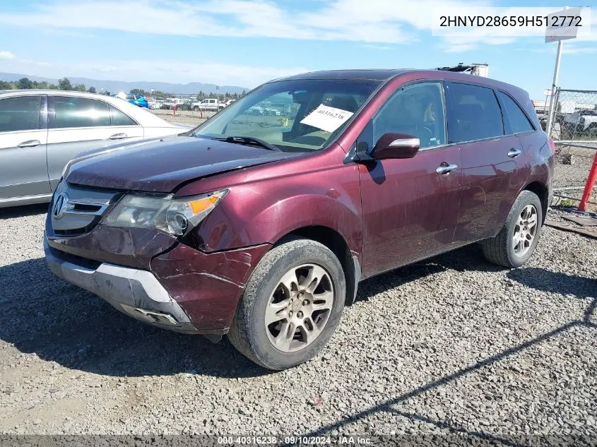 2009 Acura Mdx Technology Package VIN: 2HNYD28659H512772 Lot: 40316238