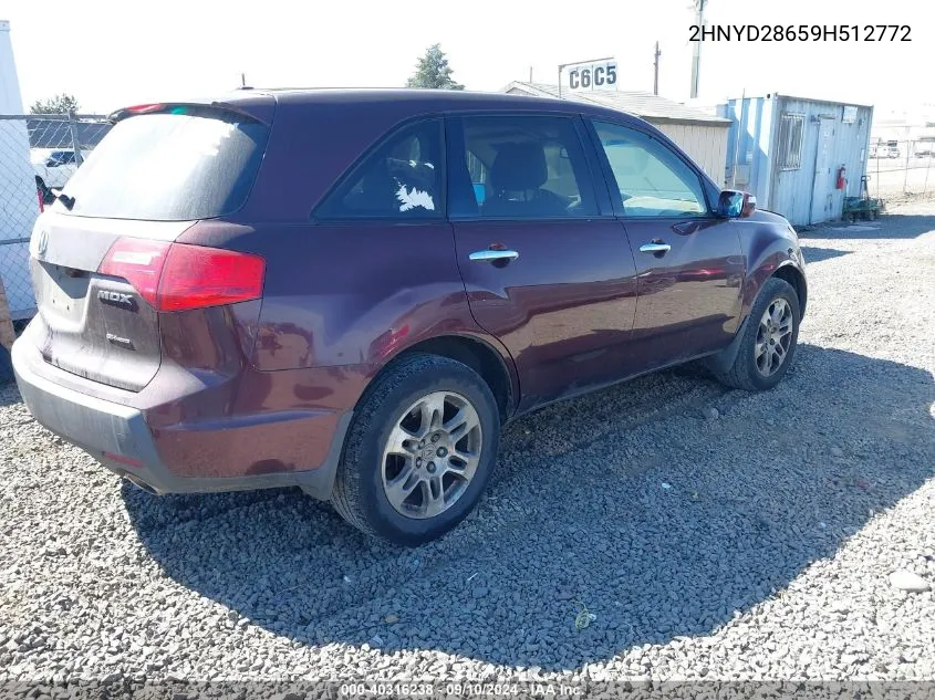 2009 Acura Mdx Technology Package VIN: 2HNYD28659H512772 Lot: 40316238