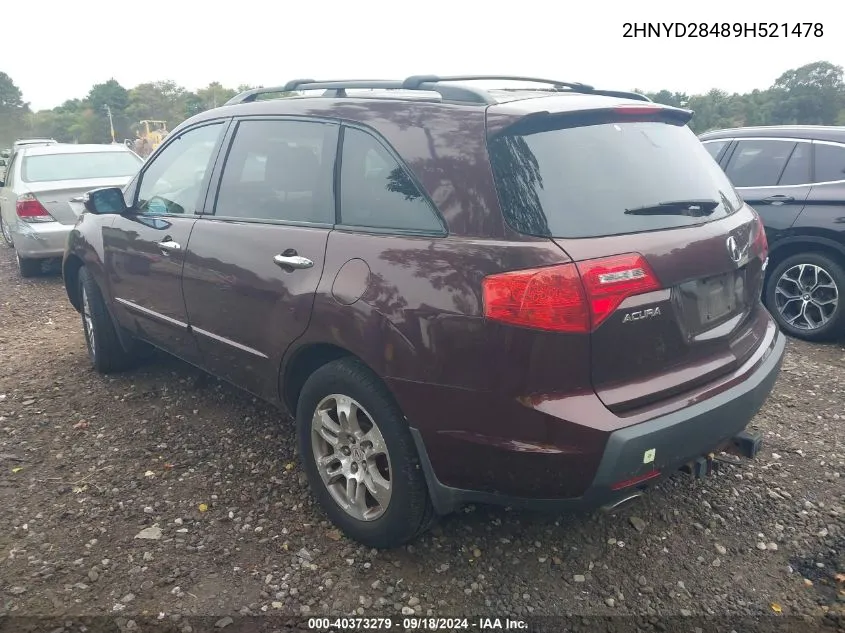 2009 Acura Mdx Technology Package VIN: 2HNYD28489H521478 Lot: 40373279