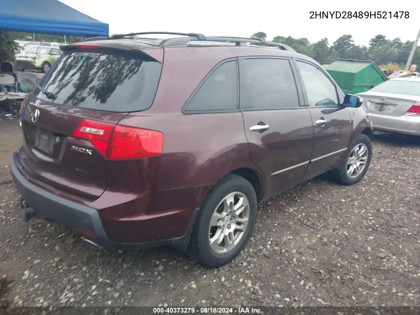 2009 Acura Mdx Technology Package VIN: 2HNYD28489H521478 Lot: 40373279