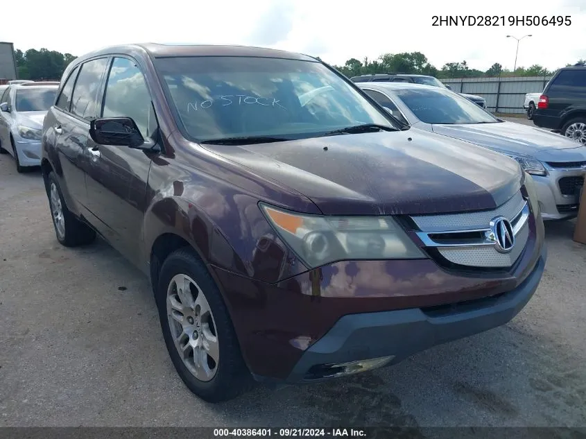 2009 Acura Mdx VIN: 2HNYD28219H506495 Lot: 40386401