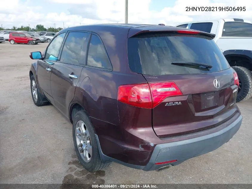 2009 Acura Mdx VIN: 2HNYD28219H506495 Lot: 40386401