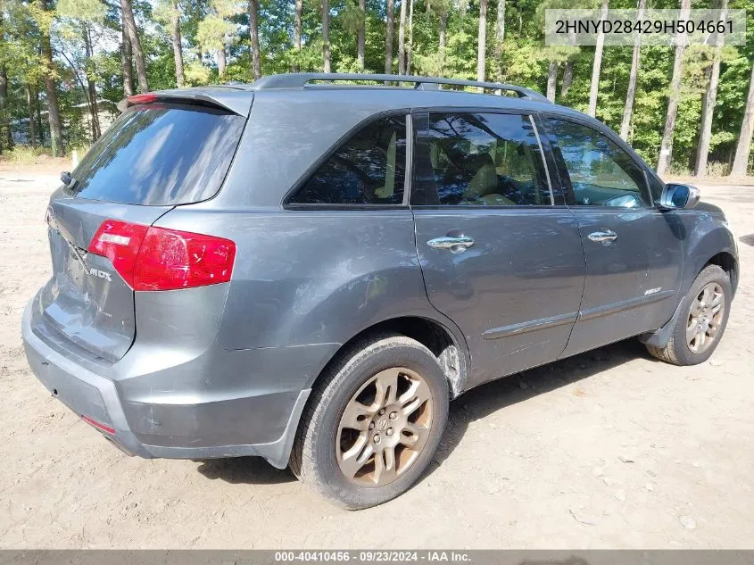 2009 Acura Mdx Technology Package VIN: 2HNYD28429H504661 Lot: 40410456