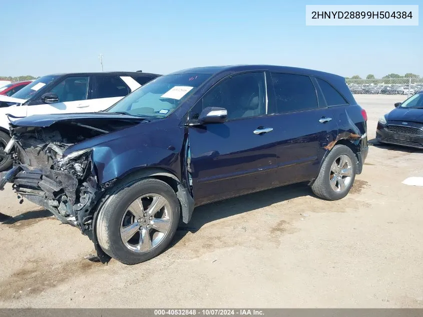 2009 Acura Mdx Sport VIN: 2HNYD28899H504384 Lot: 40532848