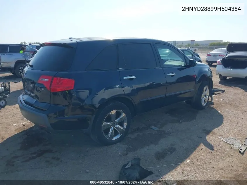 2009 Acura Mdx Sport VIN: 2HNYD28899H504384 Lot: 40532848