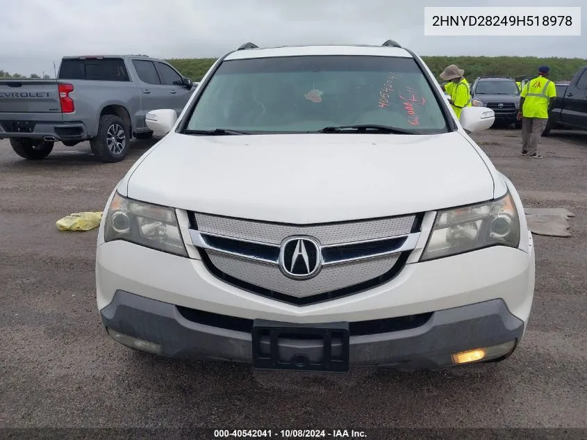 2009 Acura Mdx VIN: 2HNYD28249H518978 Lot: 40542041