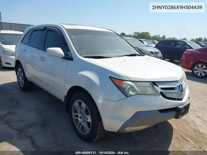 2009 Acura Mdx Technology Package VIN: 2HNYD286X9H504439 Lot: 40589131