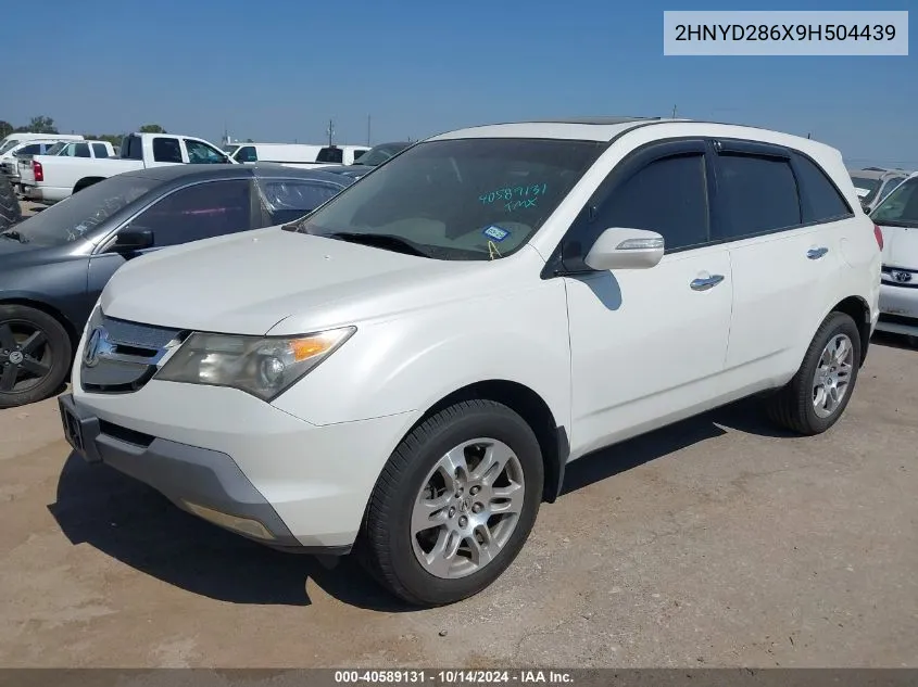 2009 Acura Mdx Technology Package VIN: 2HNYD286X9H504439 Lot: 40589131