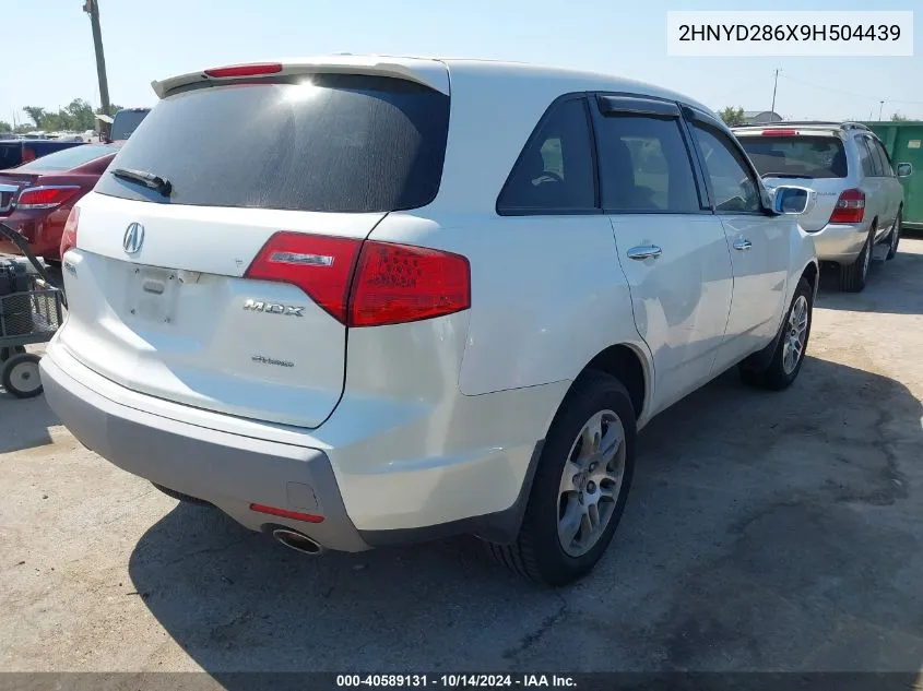 2009 Acura Mdx Technology Package VIN: 2HNYD286X9H504439 Lot: 40589131