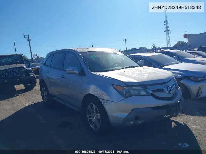 2009 Acura Mdx VIN: 2HNYD28249H518348 Lot: 40605536