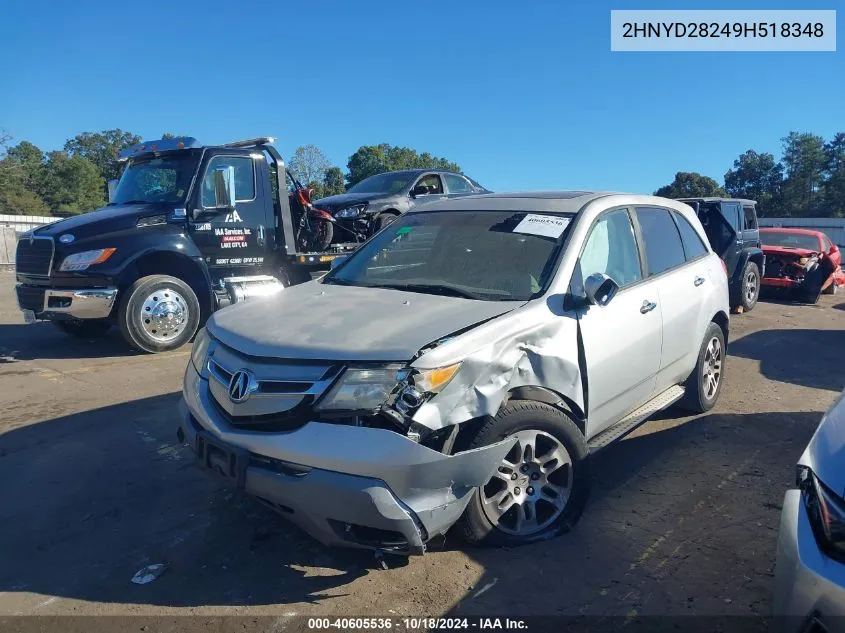 2009 Acura Mdx VIN: 2HNYD28249H518348 Lot: 40605536