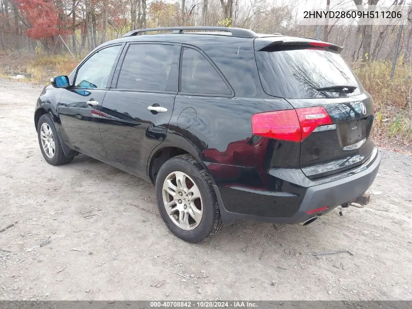 2009 Acura Mdx Technology Package VIN: 2HNYD28609H511206 Lot: 40708842