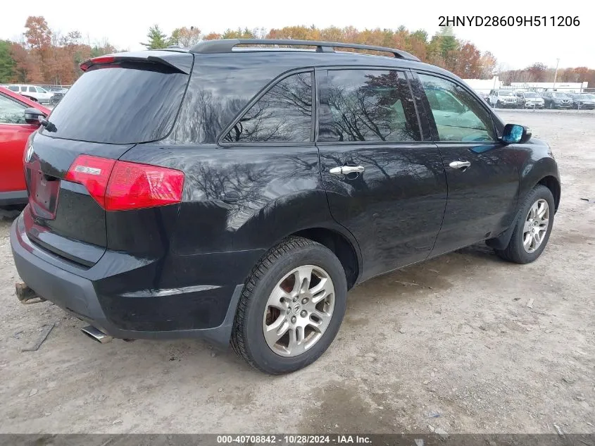 2009 Acura Mdx Technology Package VIN: 2HNYD28609H511206 Lot: 40708842