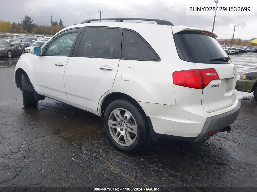 2009 Acura Mdx Technology Package VIN: 2HNYD28429H532699 Lot: 40790162