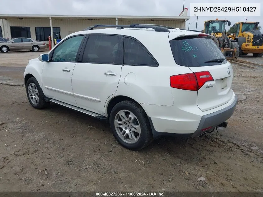 2009 Acura Mdx Technology Package VIN: 2HNYD28429H510427 Lot: 40827236