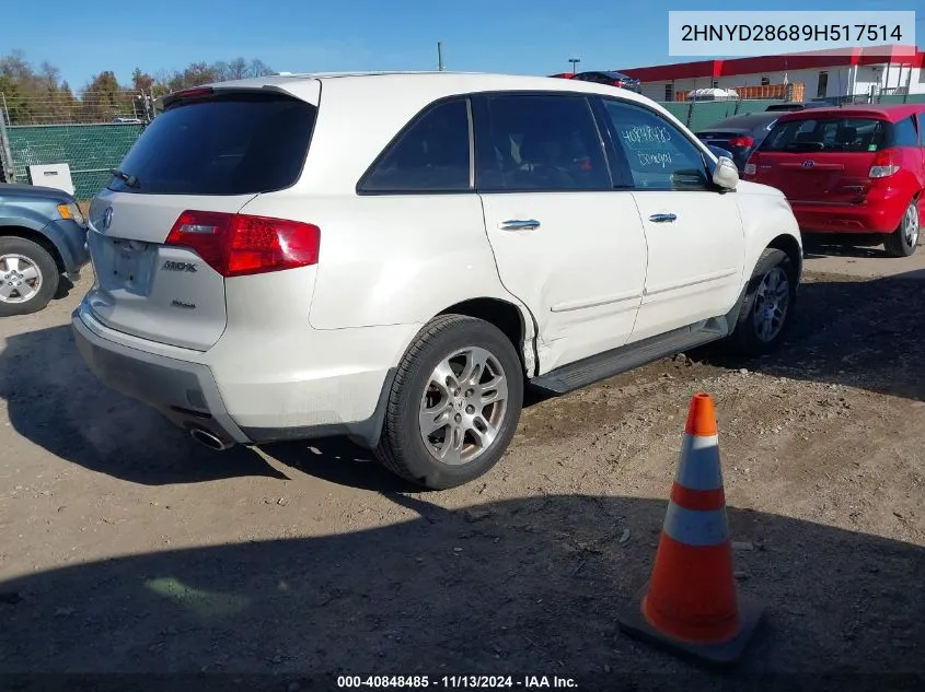 2009 Acura Mdx Technology Package VIN: 2HNYD28689H517514 Lot: 40848485