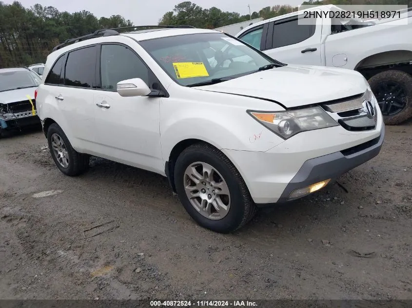 2009 Acura Mdx VIN: 2HNYD28219H518971 Lot: 40872524