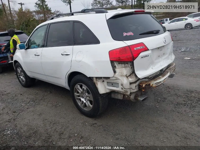 2009 Acura Mdx VIN: 2HNYD28219H518971 Lot: 40872524