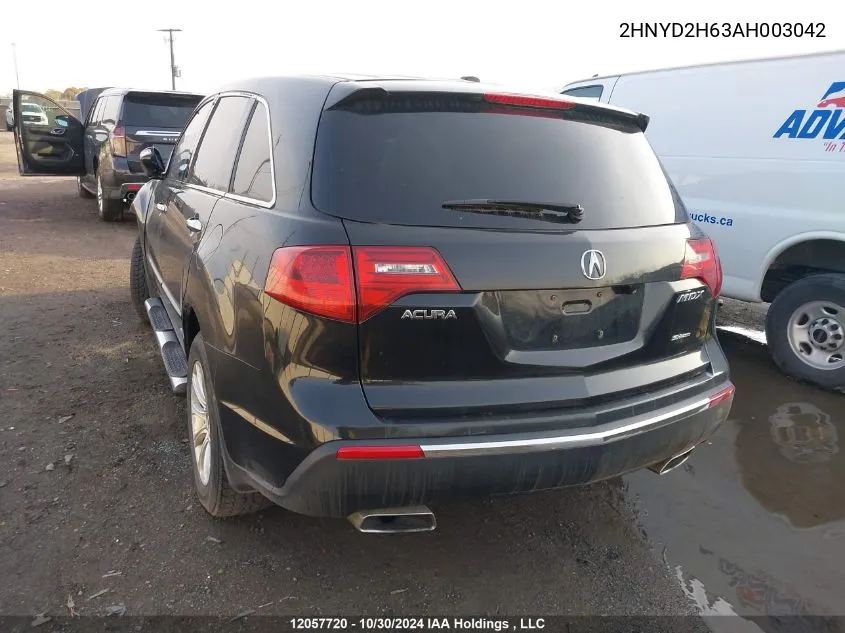 2010 Acura Mdx VIN: 2HNYD2H63AH003042 Lot: 12057720