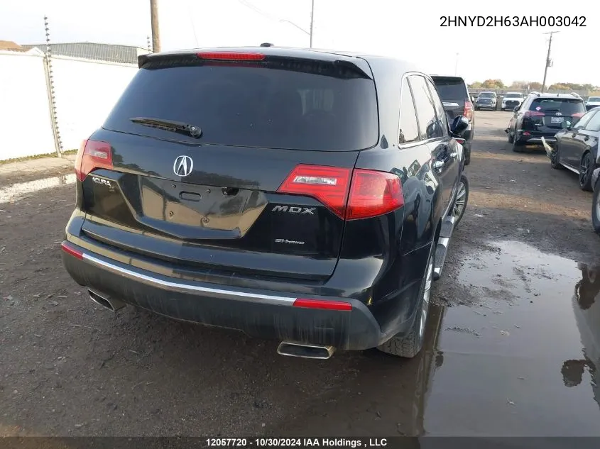 2010 Acura Mdx VIN: 2HNYD2H63AH003042 Lot: 12057720