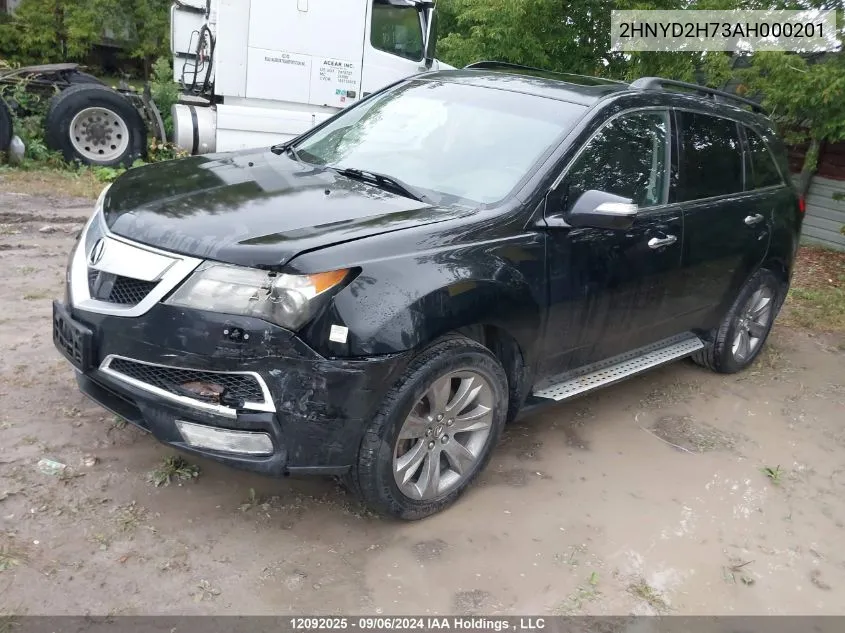 2010 Acura Mdx VIN: 2HNYD2H73AH000201 Lot: 12092025