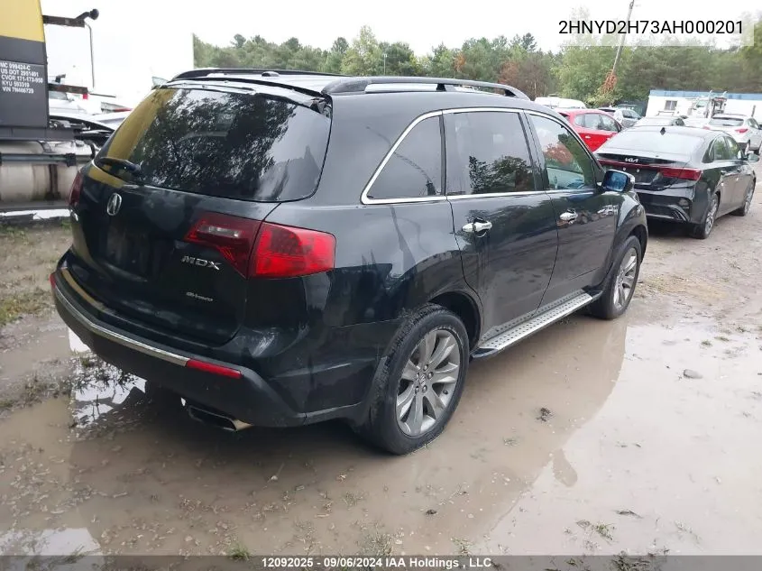 2010 Acura Mdx VIN: 2HNYD2H73AH000201 Lot: 12092025