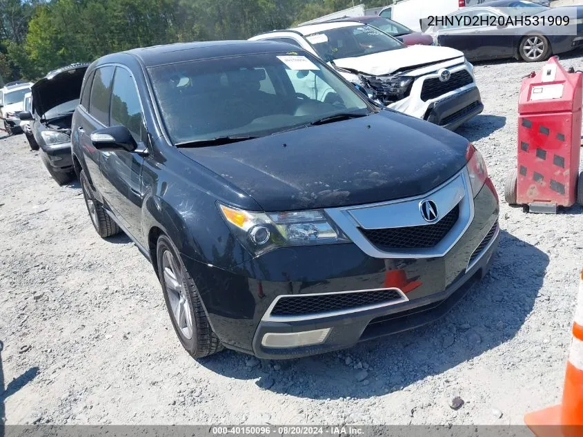 2010 Acura Mdx VIN: 2HNYD2H20AH531909 Lot: 40150096