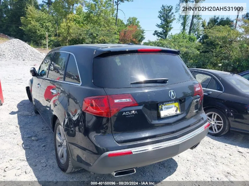 2010 Acura Mdx VIN: 2HNYD2H20AH531909 Lot: 40150096