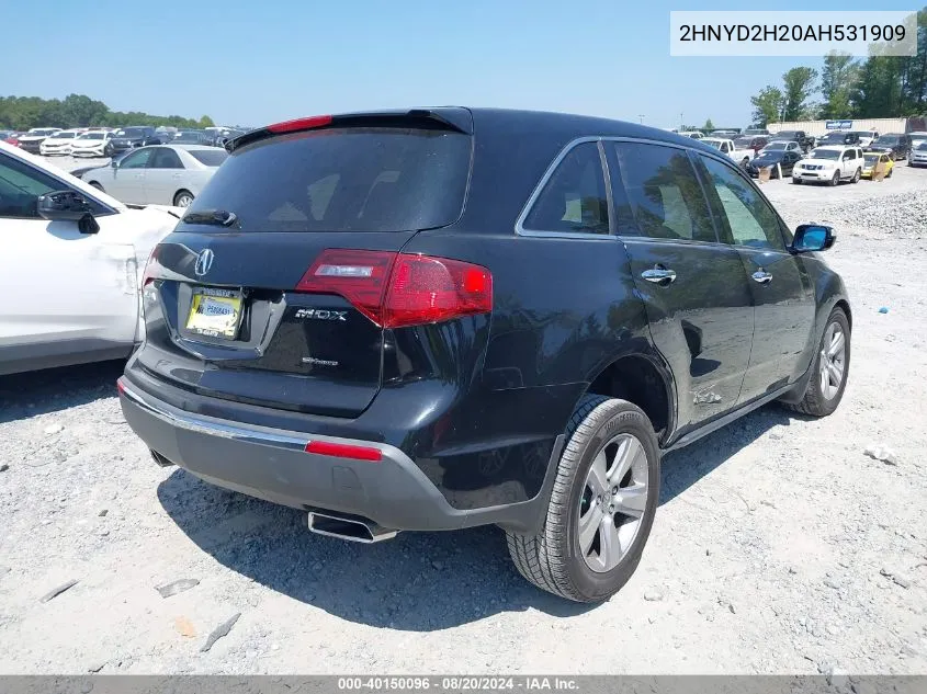 2010 Acura Mdx VIN: 2HNYD2H20AH531909 Lot: 40150096